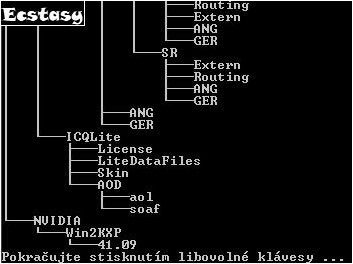 Zobrazen stromov struktury v DOSu